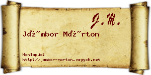Jámbor Márton névjegykártya
